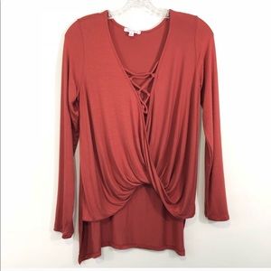 🦋5 For 20 | Twisted Front Long Sleeve Top S